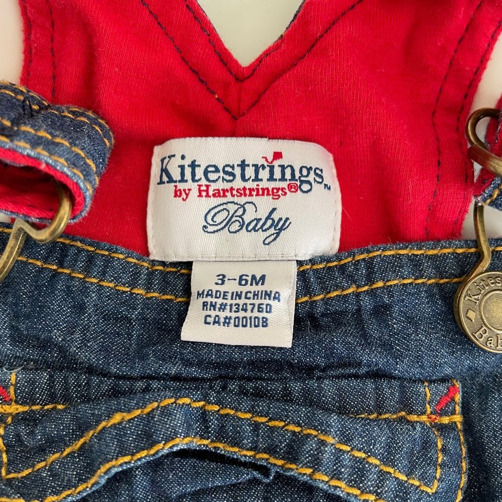 Kitestrings Bib Overalls & Sweater Cotton Animal Ear Striped Set - Picture 12 of 16